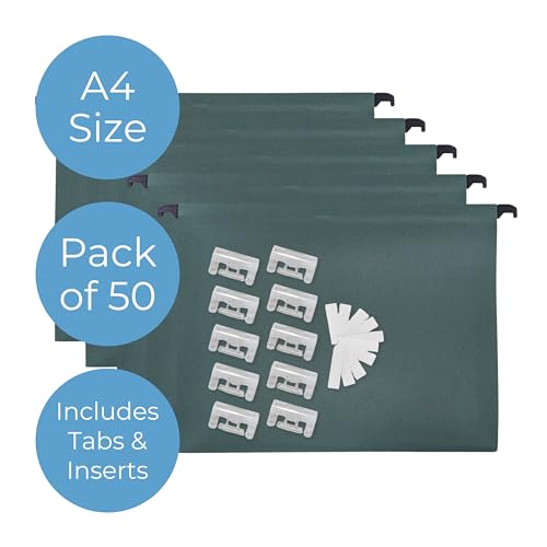 Cathedral Value A4 Manilla Suspension Files - Green (Pack of 50)
