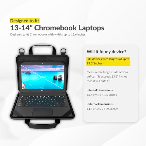 UZBL 13-14 inch Always on Pouch Work In Case For Chromebook and Laptops, Designed For Students, Classrooms, and Business