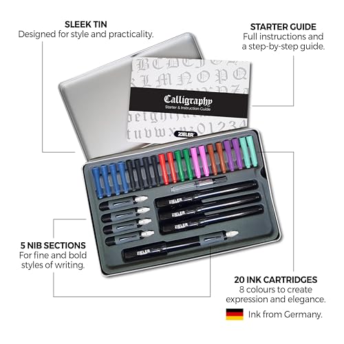 Zieler Ultimate Calligraphy Pen Gift Set (32 pieces), in a Tin Gift Box