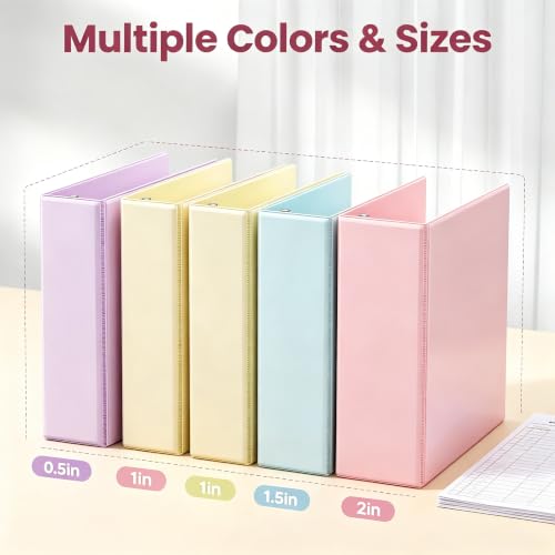 3 Ring Binder 2 Inch,Clear View Binder Three Ring PVC-Free
