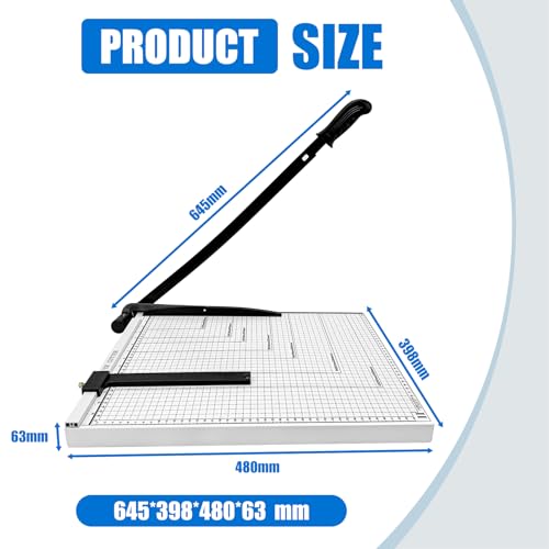 Paper Cutter,Heavy Duty Paper Slicer with Safety Guard and Blade Lock,18" Cut Length Guillotine Trimmer with 12 Sheet Capacity,Paper Trimmer Paper Slicer Cutter for Office Home School (18inch)