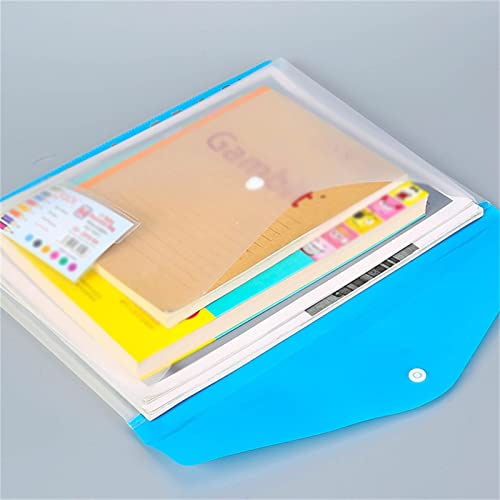 Document Bag 2 PCS A4 Size Plastic File Folders Wallets Colorful Document Files Envelope Bags for School Office Home Supplies Document Holder (Color : White)