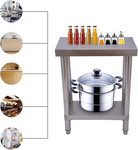 Stainless Steel Table for Prep & Work, Commercial Heavy Duty Food Prep Worktable with Undershelf for Restaurant, Home and Hotel