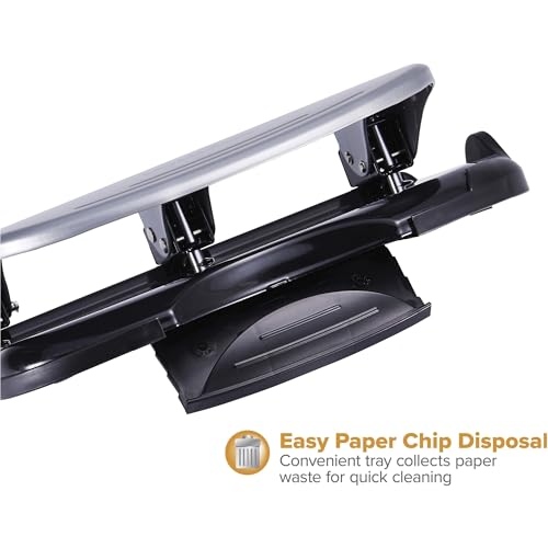 Bostitch Office PaperPro inPRESS 40 Reduced Effort 3-Hole Punch, 40 Sheets, Silver (2240)
