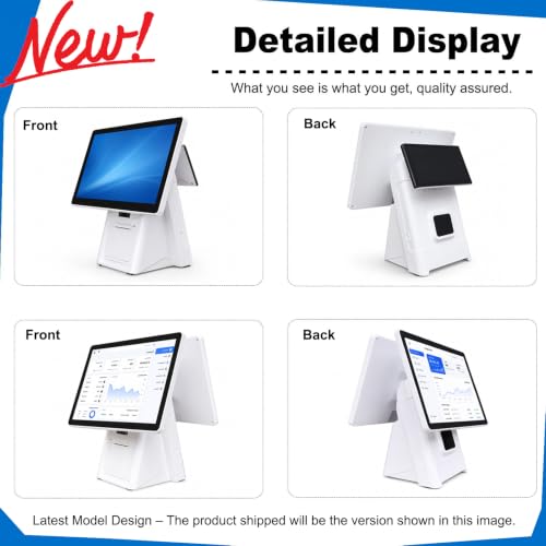 AETEREOS Cash Register Till, 15.6 Inch Touch Screen PC POS Systems for Small Business, All in One Smart Touch Screen Cash Register POS for Retail & Restaurant/Salons Single-Screen