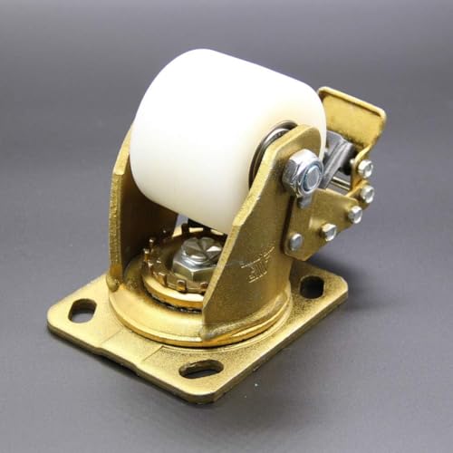 75mm Casters Heavy Duty Castor Wheels 2000kg Industrial Swivel Castors with Brake Low Center of Silent Nylon Iron Core Double Bearing 4 Pcs