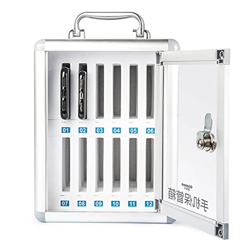 YXCUSAM Mobile Phone Locker, Aluminum Alloy Pocket Chart Mobile Phone Storage Cabinet, Lockable, Suitable for Classrooms, Offices (12)