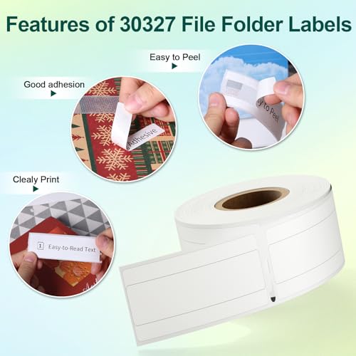 Labelife Replacement for Dymo File Folder Labels 9/16" x 3-7/16" 30327