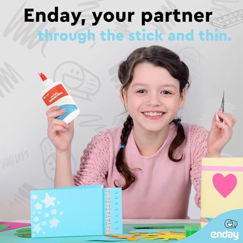Enday White School Glue 4 oz (48 Pack) – Glue for Crafts, Washable Liquid White Glue, White Glue Craft Adhesive, Glue White Bottles, Non-Toxic Bulk Glue for Kids, Slime & Arts
