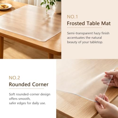 Clear Frosted Desk Pad Protector,12'' X 114'' Large Mouse Pad,2mm Thick