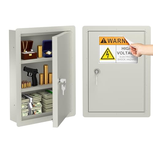 POCHAR In Wall Safe Lock Box with Disguise Sticker for Home, Office
