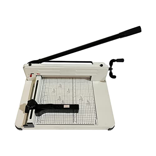INTBUYING Thick Layer Paper Cutter, Heavy Duty Desktop All Steel 12.2in A4 Stack Paper Manual Cutter,1.57in Max Cutting Thickness Paper Guillotine Trimmer with Thickened Steel Knife