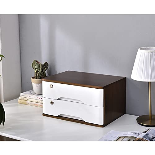 EliteBloom Desktop File Cabinet - Solid Wood Storage Box - Desktop Organizer, Solid Wood Storage Box Small Chest of Drawers Put A4 Paper, Small Chest of Drawers Put A4 Paper,D-2 Drawers