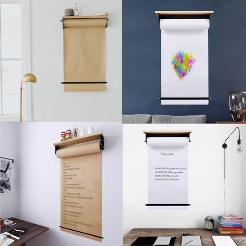LNNW Kraft Paper Dispenser Farmhouse Wall Mounted Butcher Paper Roll Dispenser, Hanging Kraft Paper Roll for Grocery Decorative Message Boards for Wall
