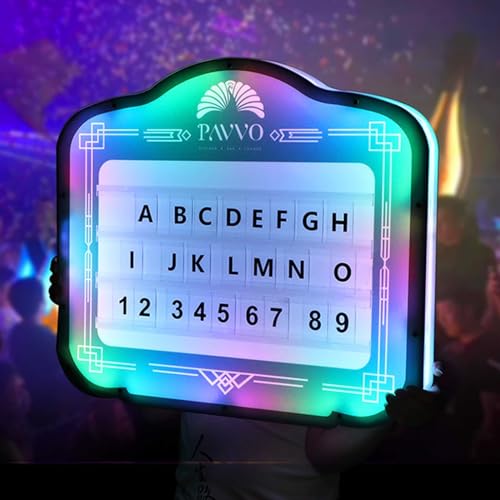 LED bottle presenter letter board,Bottle Presenter for Night Club,Cinema Light Box Club Signs for Bottle Service Letter Bottle Presenter Letters/Numbers for Home Decor,Wedding,27.5 * 24.4 * 2.3in