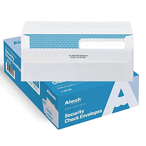 Aimoh#8 Security Envelopes Business Envelopes Double Window Flip&Seal 2500