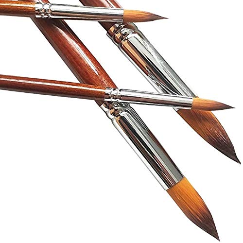 HBJWOV 13Pcs Artist Watercolor Paint Brushes Set Round Pointed Tip Nylon Hair Wood Long Handle Brushes for Art Painting Suppliers