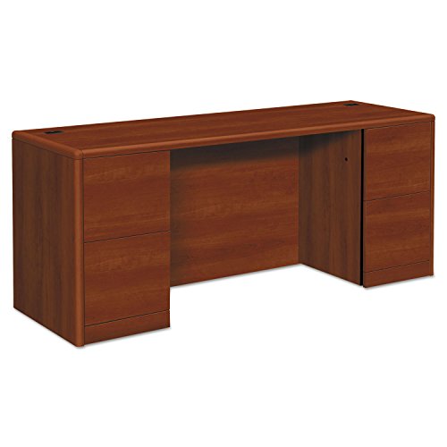 HON 10741CO Knee space Credenza Full Height Pedestals, 72" by 24" by 29-1/2", Cognac