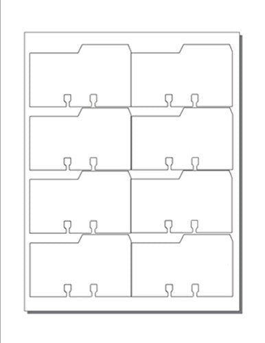 Print-Ready Rotary File Cards (2-5/8" x 4" w Right Tab), 8-UP on 8-1/2" x 11" White 67lb Vellum Paper - 250 Sheets (2,000 File Cards)