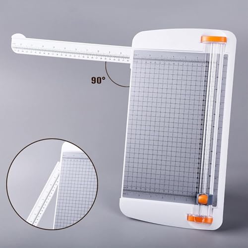 CVGfko Small Paper Cutter A4 Guillotine Cutter for Scrapbooking, with Automatic Safety Guard and Side Rulers, for Cutting Coupons, Craft Paper and Photos Multi-Function Office Cutting Ma