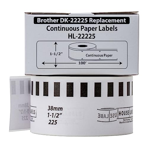 HouseLabels Compatible with Brother DK-2225, 1-1/2" x 100'