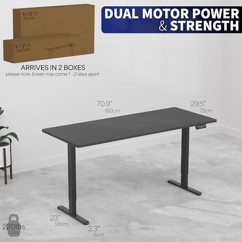 VIVO Black 71 x 30 in Standing Desk, DESK-KIT-E2B71B