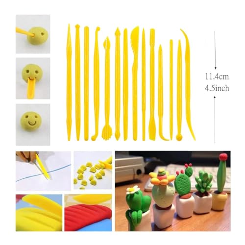 QVEZPRYX Clay Tools 17 Sets Acrylic Stick Carving Scraper DIY Sculpture Auxiliary