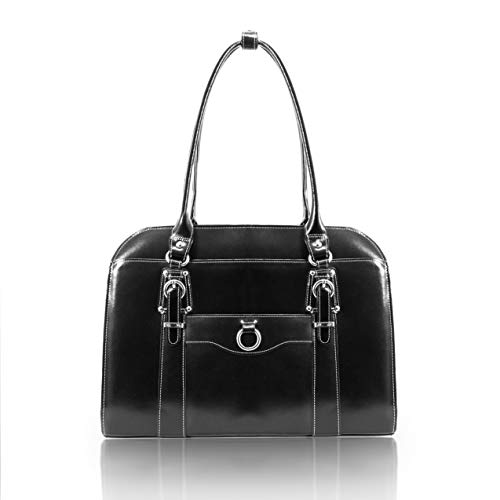 McKleinUSA W Series, Hillside, Top Grain Cowhide Leather, 14" Leather Ladies' Laptop Briefcase, Black (96525), 17"x5"x12.5"