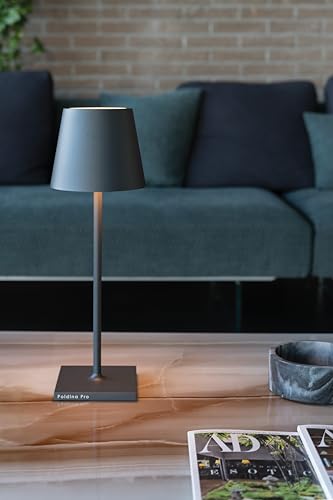 Zafferano, Poldina L Desk, Rechargeable Table Lamp, Dark Gray