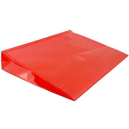 JAM PAPER Plastic Expansion Envelopes with Hook & Loop Closure - Letter Booklet - 9 3/4 x 13 with 2 Inch Expansion - Red - 12/Pack