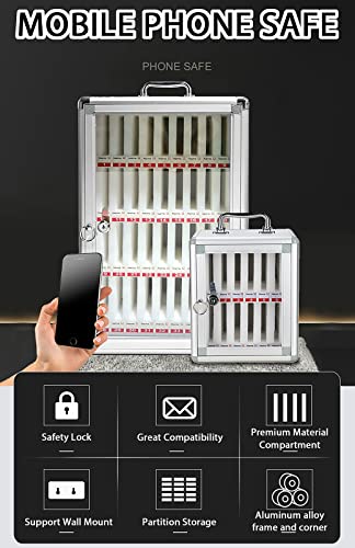 SDdPulse Mobile Phone Safe Deposit Box - 36 Slot Storage Cabinet for Cell Phones Pocket Locker with Security Lock Portable Hand-Carry Design Ideal for Offices and Events,8slots