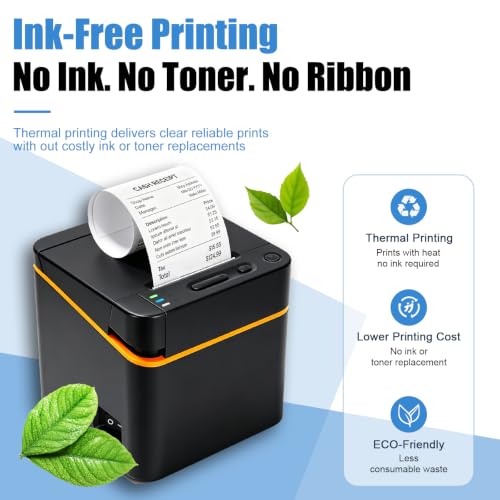 MR.BOSS 2" 1/4 Cloud Thermal Receipt Printer for iOS Sharepay iPOS Software Cash Register Printer iPad iPhone WiFi USB Bluetooth Connection for Supermarket Restaurant Retail