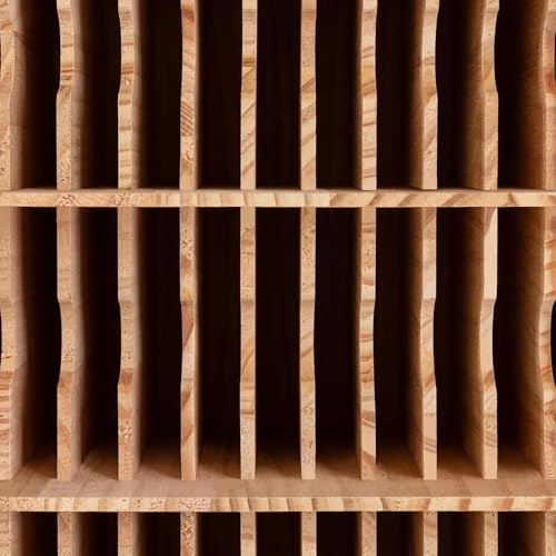 LGRFUXIN Beige,Wood Cell Phones Storage Cabinet with Lock, 36 Slots Portable Phones Pocket Chart Storage Locker Box for Schools Classroom Office Conference