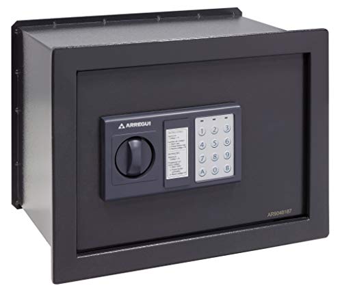 Arregui W25EB Steel Safe with Lock, Dark Grey, Wall-28x38x25cm