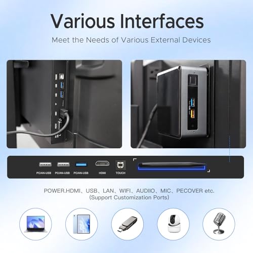 LumaVue 65'' Smart Board, 4K UHD Interactive Touchscreen Whiteboard, Android13 Wireless Smartboard for Classroom Home Office Studio