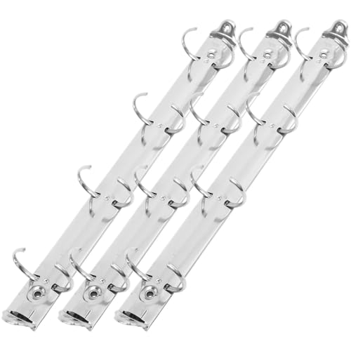 A6 Binder Rings 8Pcs 11.99in Metal Binder Clips Silver Iron Spiral Binders Notebook Organizer Planner Folder for Notebook