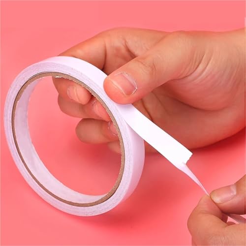 Xuanqiu Whiteboard Tape 6Pcs 10M Super Strong Double Faced Powerful Hand Tearing Adhesive Tape for Mounting Fixing Pad Sticky Paper Sided(10mm)