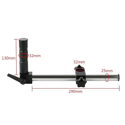 Microscope Accessories Kit Industrial HDMI VGA USB Video Microscope Camera Adjustable Working Stand Boom Table Holder 50mm Ring + Multi Axis Metal Arm 32mm Microscope Slides(32mm Multi Angle Arm)