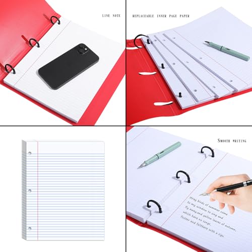 200 Lined Refill Pages, 3 Hole Punched