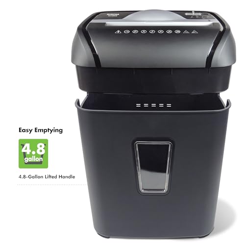 Aurora AU1208XE Anti-Jam 12-Sheet Crosscut Paper/Credit Card Shredder with 4.8 Gallon Wastebasket