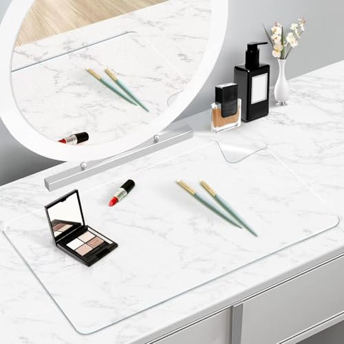 AHWEKR Clear Table Cover Protector 24in x 48in,3mm Thick Plastic Table Cover Rectangle,PVC Clear Table Protector,Desk Protector Mat for Kitchen, Dresser, Writing Desk，Dining Room Table