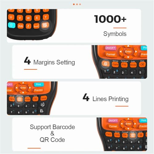 VBSNKLOI Label Printer, Portable Label Maker PS100E Printer Automatic Cutting Industrial Machine with 5PK 12mm