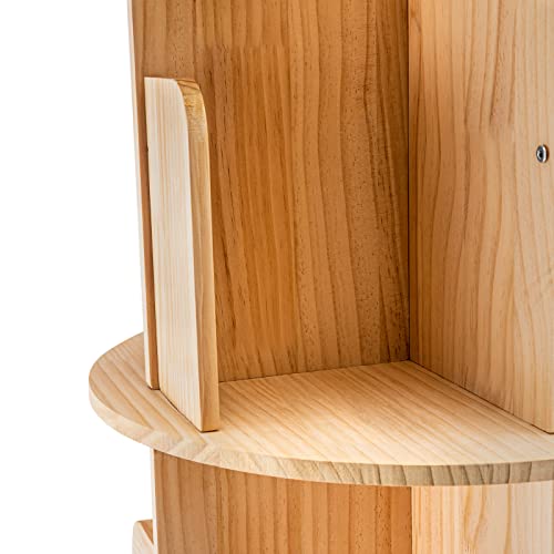 YIYIBYUS 2 Layers 360 Rotating Bookshelf Display Bookcase Floor-Standing Storage Rack,Rotating Bookshelf 360 Display Stackable File Tray Office Desktop File Organizer