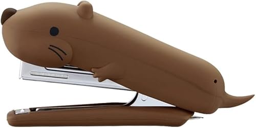 Desktop Staplers-Mini Stapler-Animal Silicone Stapler Cute Manual Staplers Stationery Office Supply Home School Accessories for Kids(Beaver)