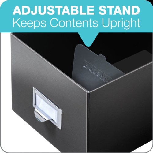 Globe-Weis/Pendaflex Fiberboard Index Card Storage Box, 4 x 6 Inches, Solid Black (4X6BLA)