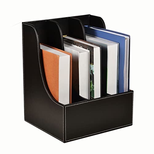 Yuidaaavzz Catalog Racks Office Organizer 3 Layers Folder File Classification Bookshelf File Storage Rack for School Office Black