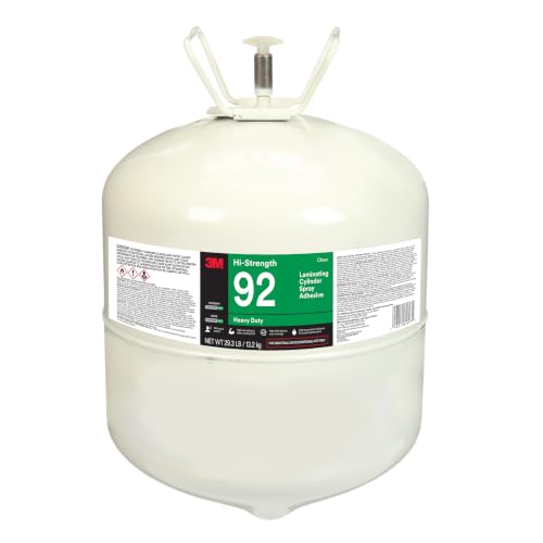 3M Hi-Strength Laminating 92, Cylinder Spray Adhesive, Clear, Large Cylinder (Net Wt 29.3 lb), 1 Each/Case