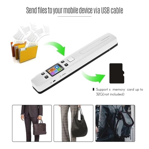 Document Camera, Mini Portable A4 Document and Image Scanner, 1050 Dpi JPG/PDF, High Speed ​​Portable for School and Business Use for Live Demo(White,Without WiFi)