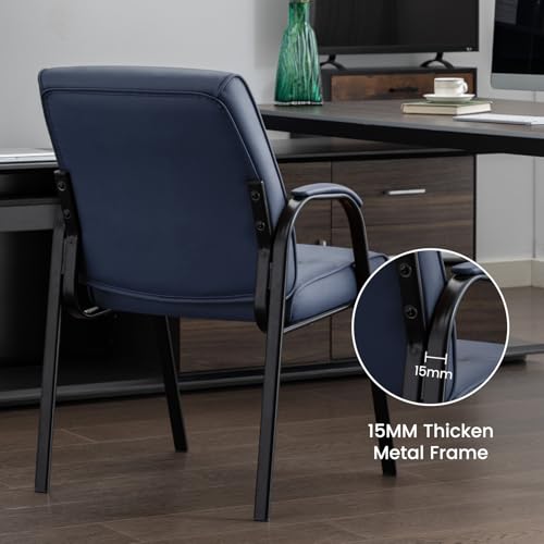BoisKom Office Guest Reception Chair Set of 2, Conference Room Chairs Waiting Room Chairs 2 Pack, Modern Leather Office Desk Chair No Wheels.