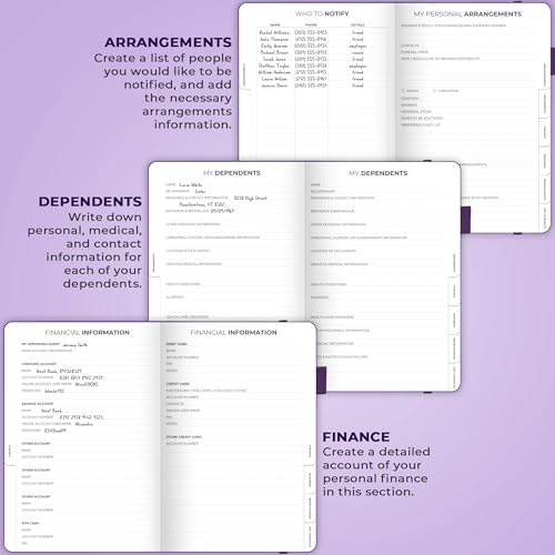 Clever Fox End of Life Planner, When I Die Organizer 8.5”x11” Purple